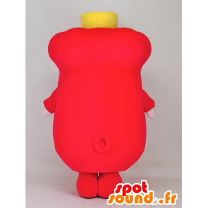 Mascot Ofunaton, vaaleanpunainen sika, vihreä ja punainen, pullea ja hauska - MASFR27394 - Mascottes Yuru-Chara Japonaises