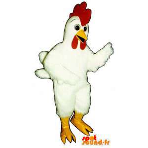 Gallo bianco della mascotte, gigante - MASFR007071 - Mascotte di galline pollo gallo