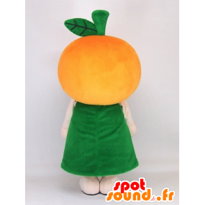 Daliang chan maskot, obří oranžová s zelených šatech - MASFR27396 - Yuru-Chara japonské Maskoti