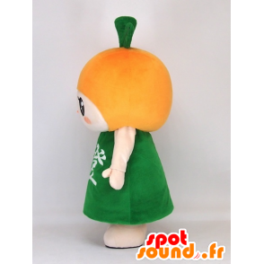 Daliang chan Maskottchen, Riesen-orange mit einem grünen Kleid - MASFR27396 - Yuru-Chara japanischen Maskottchen