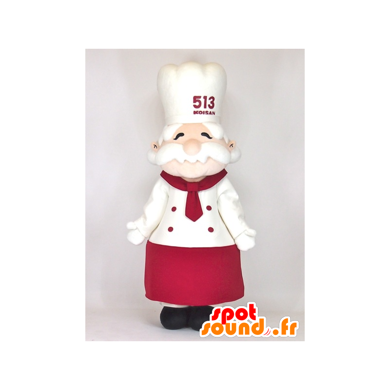 アミーゴ王子山のマスコット、レストラン経営者、料理人、シェフの帽子をかぶった-MASFR27397-日本のゆるキャラのマスコット