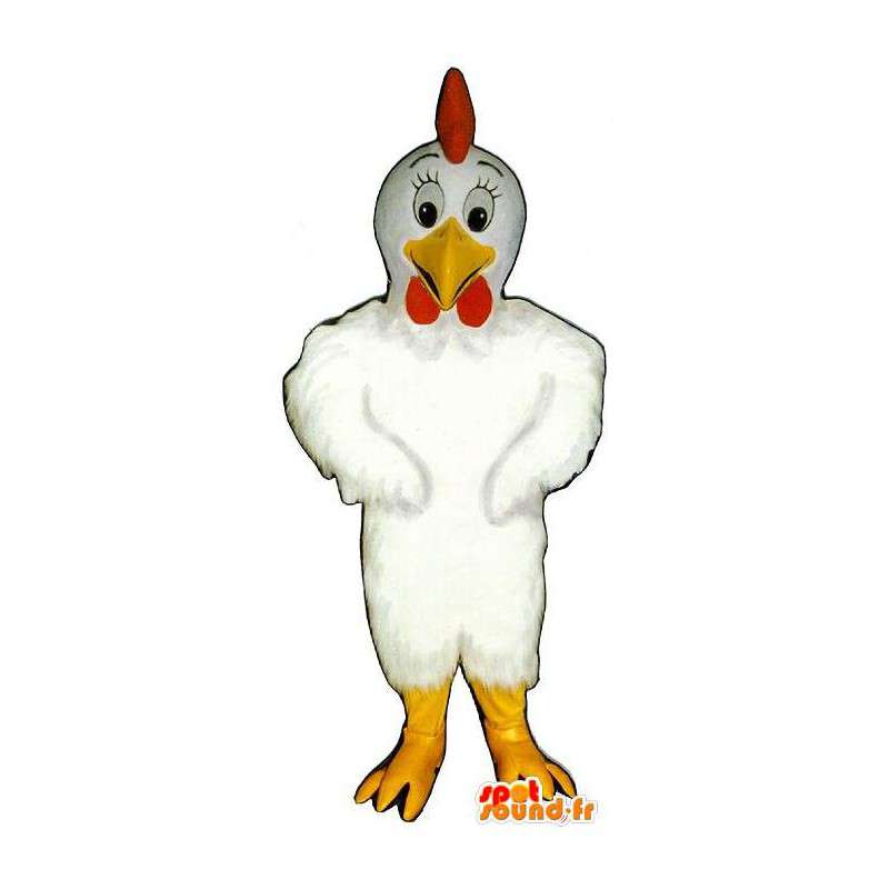 Costumi di gallo bianco, gigante - MASFR007072 - Mascotte di galline pollo gallo