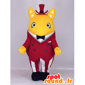 Katamatchi mascot, yellow rat dressed in a red suit - MASFR27400 - Yuru-Chara Japanese mascots