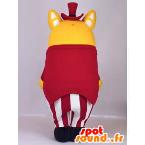 Katamatchi Maskottchen, gelb Ratte in einem roten Anzug gekleidet - MASFR27400 - Yuru-Chara japanischen Maskottchen