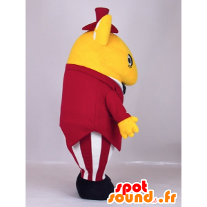 Katamatchi mascot, yellow rat dressed in a red suit - MASFR27400 - Yuru-Chara Japanese mascots