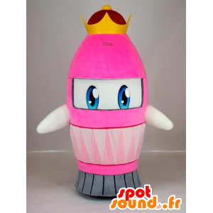 Mascot Queen chan, roze raket met gele kroon - MASFR27401 - Yuru-Chara Japanse Mascottes