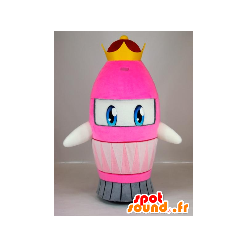 Mascot Queen chan, vaaleanpunainen raketti keltainen kruunu - MASFR27401 - Mascottes Yuru-Chara Japonaises