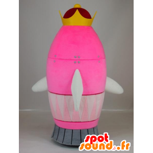Maskotka Królowa chan, różowy rakieta z żółtą koroną - MASFR27401 - Yuru-Chara japońskie Maskotki