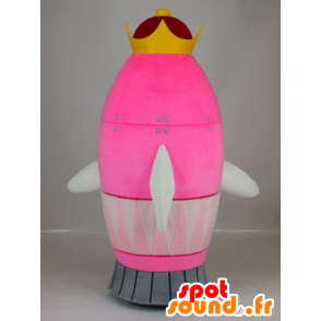 Königin chan Maskottchen Raketen Rosa mit gelben Krone - MASFR27401 - Yuru-Chara japanischen Maskottchen