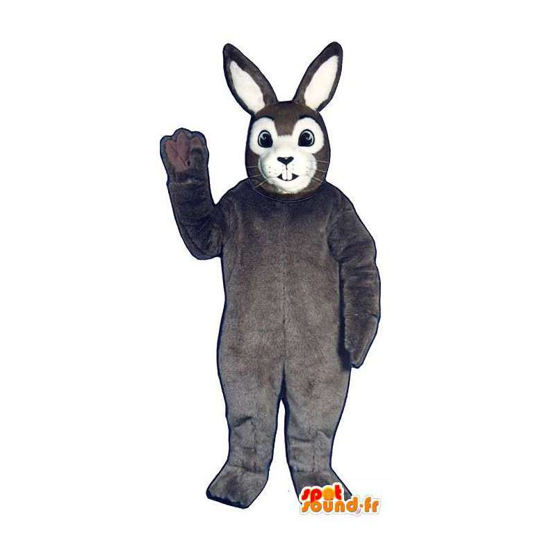 Grijze en witte bunny mascotte. konijnenpak - MASFR007073 - Mascot konijnen