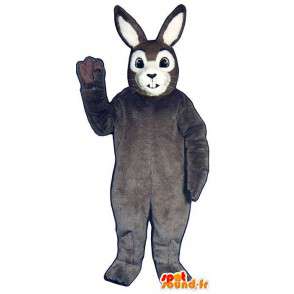 Mascotte de lapin gris et blanc. Costume de lapin - MASFR007073 - Mascotte de lapins