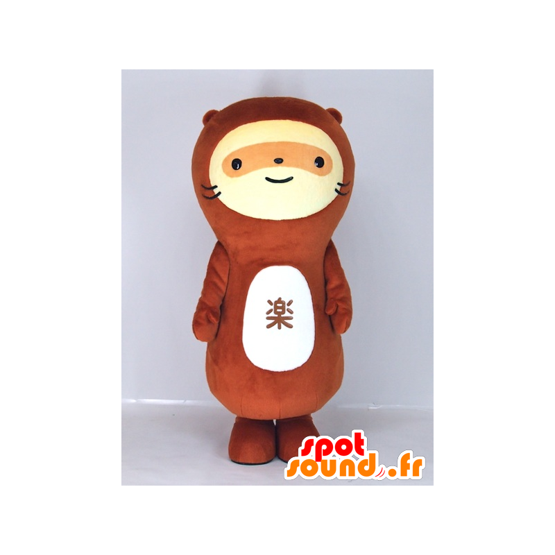 Mascot Waschbär braun, gelb und weiß - MASFR27403 - Yuru-Chara japanischen Maskottchen