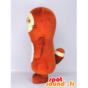 Mascotte de raton-laveur marron, jaune et blanc - MASFR27403 - Mascottes Yuru-Chara Japonaises