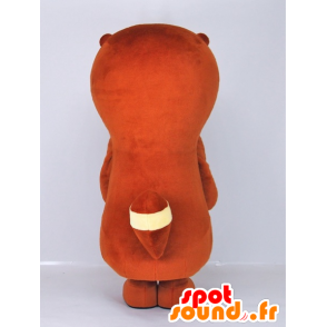 Mascot bruin wasbeer, geel en wit - MASFR27403 - Yuru-Chara Japanse Mascottes