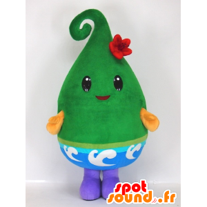 Mascot Nottorin, vihreä mies, jolla on mustat silmät - MASFR27404 - Mascottes Yuru-Chara Japonaises