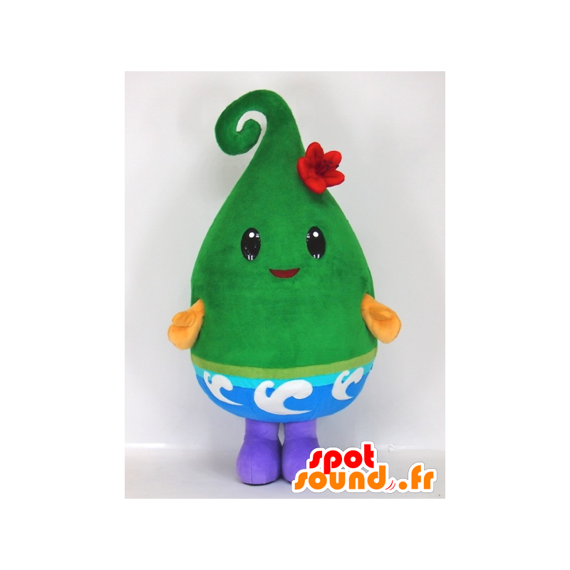 Mascotte de Nottorin, bonhomme vert, avec des yeux noirs - MASFR27404 - Mascottes Yuru-Chara Japonaises