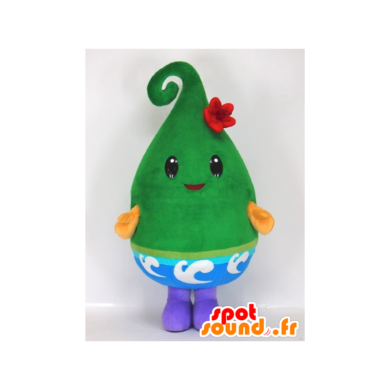 Mascot Nottorin, groen man, met zwarte ogen - MASFR27404 - Yuru-Chara Japanse Mascottes