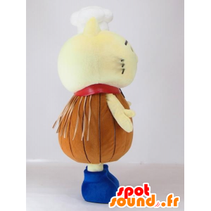 Mascot Shirojan, geel en bruin kat met een hoed - MASFR27405 - Yuru-Chara Japanse Mascottes
