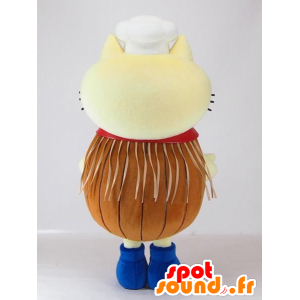Mascot Shirojan, gato amarelo e marrom com um chapéu - MASFR27405 - Yuru-Chara Mascotes japoneses