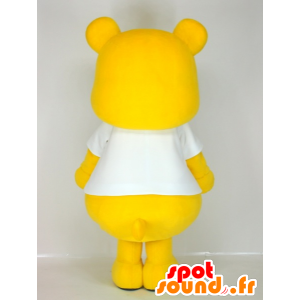 Mascotte de Teny, nounours jaune et blanc, très mignon et coloré - MASFR27406 - Mascottes Yuru-Chara Japonaises