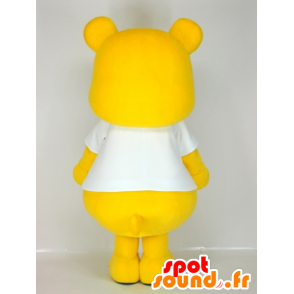Mascotte de Teny, nounours jaune et blanc, très mignon et coloré - MASFR27406 - Mascottes Yuru-Chara Japonaises