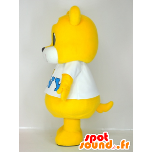 Mascotte de Teny, nounours jaune et blanc, très mignon et coloré - MASFR27406 - Mascottes Yuru-Chara Japonaises