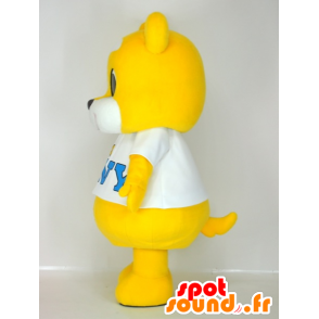 Mascot teny, keltainen ja valkoinen nallekarhu, erittäin söpö ja värikäs - MASFR27406 - Mascottes Yuru-Chara Japonaises