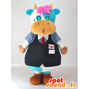 Mascot Nabeshima Genki-kun, blauw en witte koe grappige - MASFR27407 - Yuru-Chara Japanse Mascottes