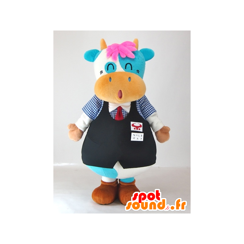 Mascot Nabeshima Genki-kun, blau und weiß Kuh funny - MASFR27407 - Yuru-Chara japanischen Maskottchen