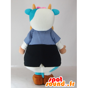 Mascot Nabeshima Genki-kun, vaca azul y blanco divertido - MASFR27407 - Yuru-Chara mascotas japonesas