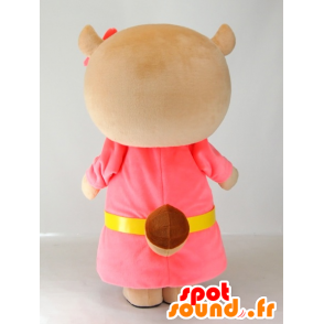 Yutapon rosa Maskottchen, Waschbären in rosa gekleidet - MASFR27408 - Yuru-Chara japanischen Maskottchen