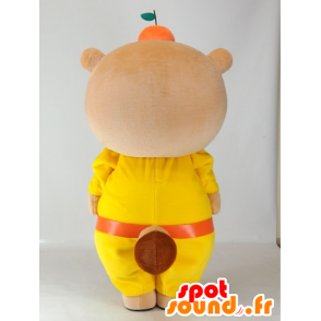 Mascotte Yutapon Giallo, procione vestita in giallo - MASFR27409 - Yuru-Chara mascotte giapponese