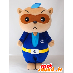 Mascot Yutapon Blue, wasbeer gekleed in het blauw - MASFR27411 - Yuru-Chara Japanse Mascottes