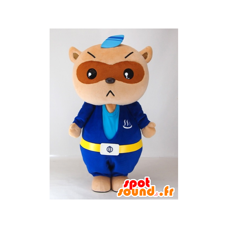 Yutapon Maskottchen Blau, Waschbären in Blau gekleidet - MASFR27411 - Yuru-Chara japanischen Maskottchen