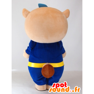 Yutapon mascot Blue, raccoon dressed in blue - MASFR27411 - Yuru-Chara Japanese mascots