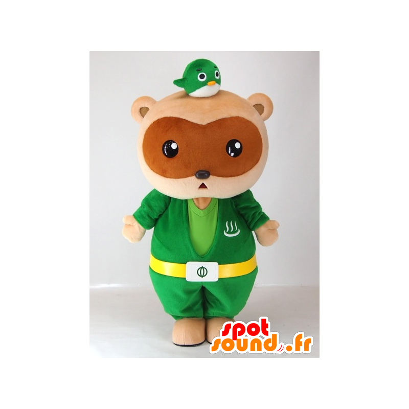 Mascot Yutapon Green, raccoon dressed in green - MASFR27412 - Yuru-Chara Japanese mascots