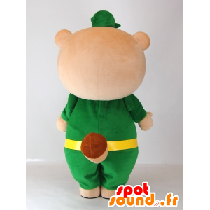 Mascot Yutapon Green, wasbeer gekleed in het groen - MASFR27412 - Yuru-Chara Japanse Mascottes