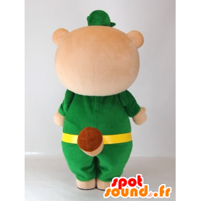 Mascotte de Yutapon Green, raton-laveur habillé en vert - MASFR27412 - Mascottes Yuru-Chara Japonaises