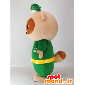 Mascotte Yutapon Verde, procione vestita di verde - MASFR27412 - Yuru-Chara mascotte giapponese