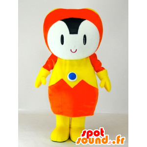 エネルギーくんのマスコット、ジェットパックを持ったオレンジと黄色の男-MASFR27413-日本のゆるキャラのマスコット