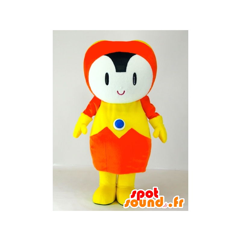 Mascotte de Energy-kun, bonhomme orange et jaune avec un jet-pack - MASFR27413 - Mascottes Yuru-Chara Japonaises