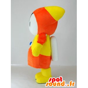 Energy-kun maskot, orange og gul mand med en jet-pack -