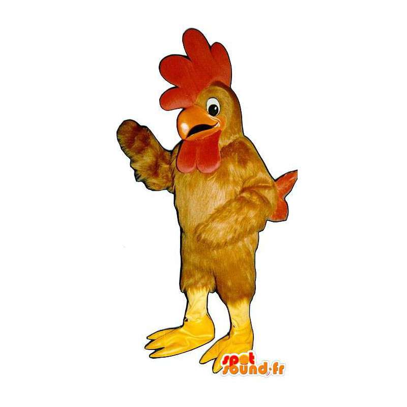 Brown mascotte gallo. Costumi cazzo - MASFR007077 - Mascotte di galline pollo gallo