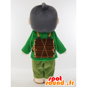 Mascot Sontokun Ninomiya, Japanese man carrying wood - MASFR27415 - Yuru-Chara Japanese mascots