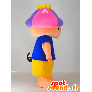 Mascot Shobu, roze varken, het dragen van korte broek en een t-shirt - MASFR27418 - Yuru-Chara Japanse Mascottes