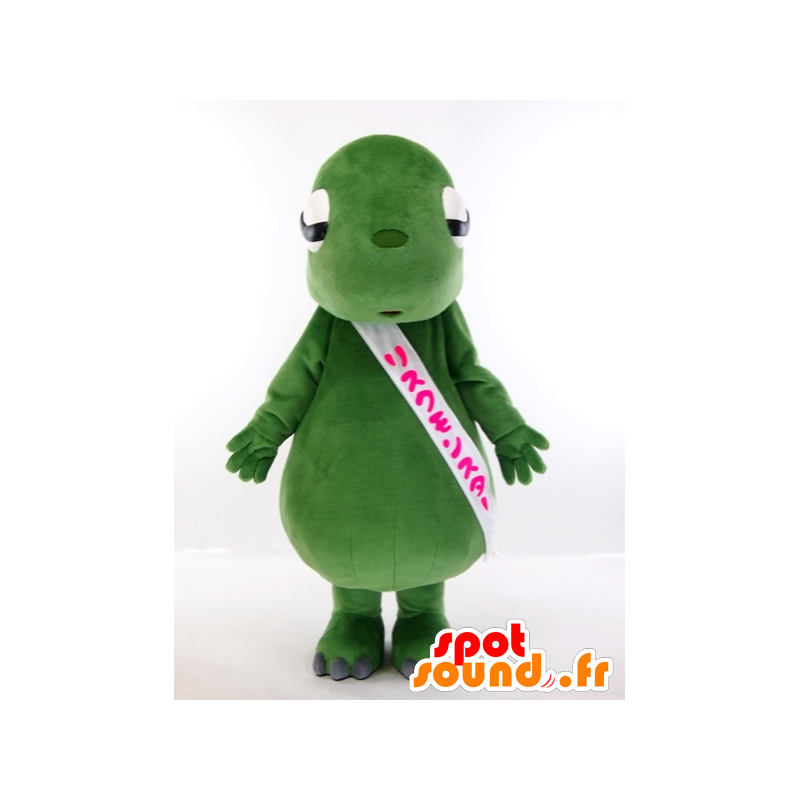 Mascotte de Risumongu, dinosaure vert géant et amusant - MASFR27419 - Mascottes Yuru-Chara Japonaises