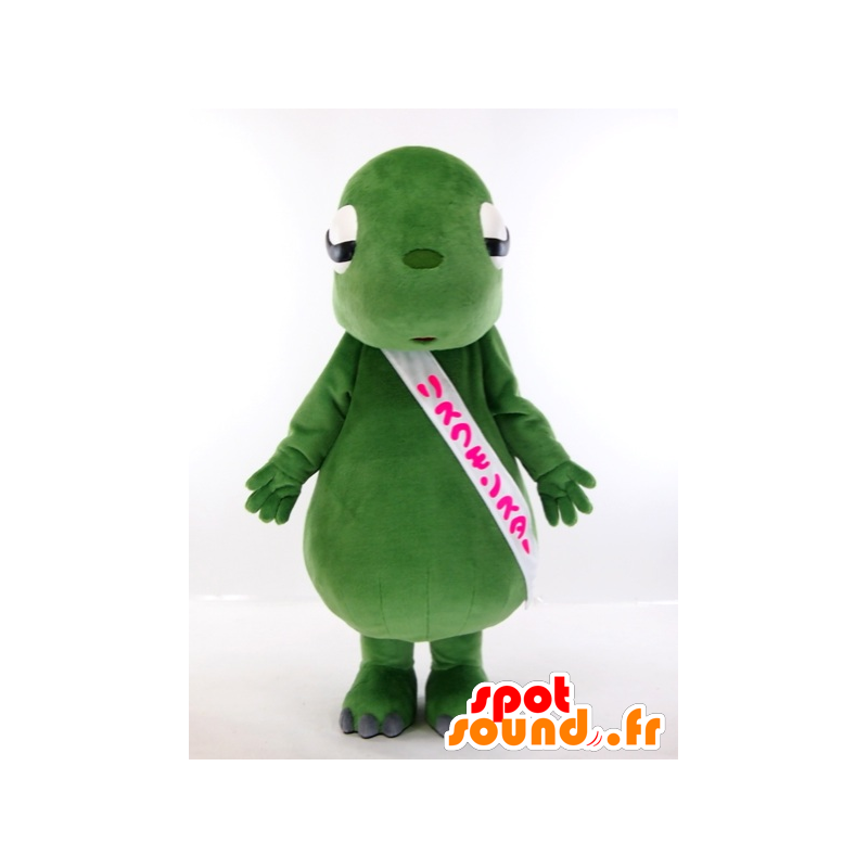 Mascot Risumongu jättiläinen vihreä dinosaurus ja hauskaa - MASFR27419 - Mascottes Yuru-Chara Japonaises