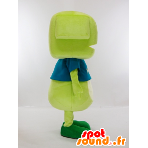 Happy-chan mascotte, groene kikker en wit - MASFR27420 - Yuru-Chara Japanse Mascottes