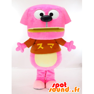 Happy-chan maskot, rosa og gul hund, moro - MASFR27421 - Yuru-Chara japanske Mascots