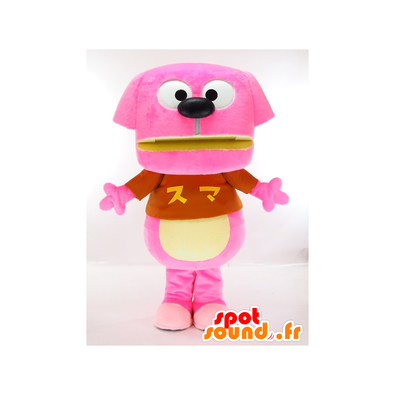 Felice-chan mascotte, cane rosa e giallo, grande divertimento - MASFR27421 - Yuru-Chara mascotte giapponese